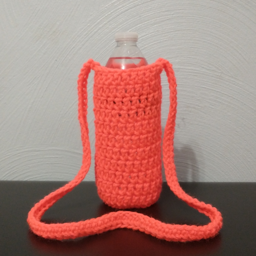 Handmade Coral Water Bottle Holder